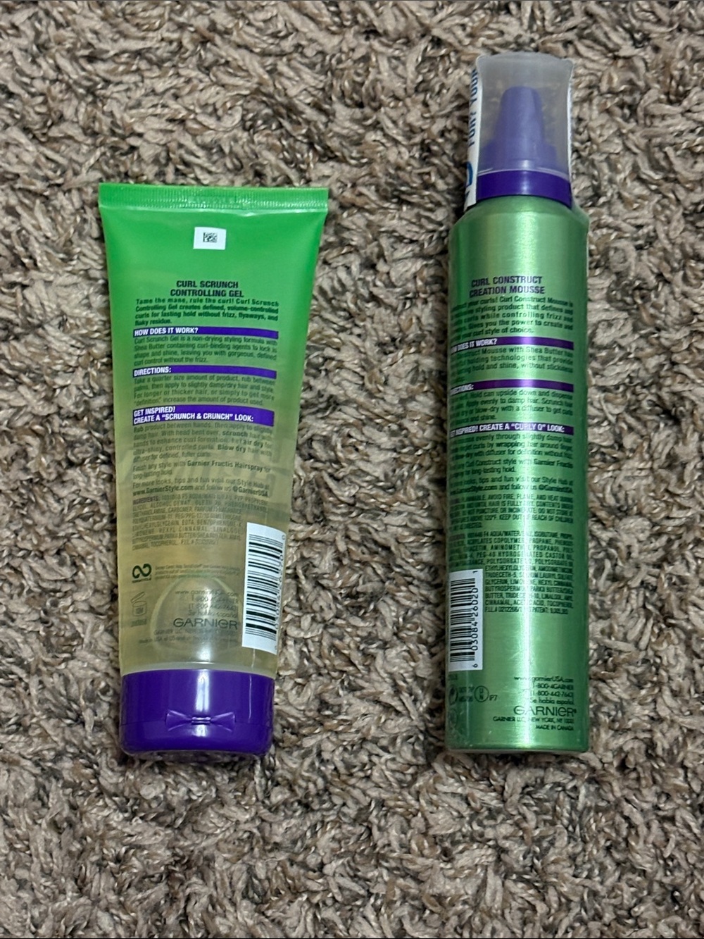 Garnier Fructis Style Curl Scrunch Gel & Curl Construct Mousse New - Picture 2 of 2